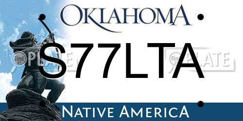 S77LTA Oklahoma License Plate
