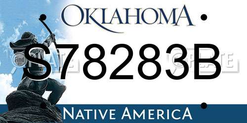 S78283B Oklahoma License Plate
