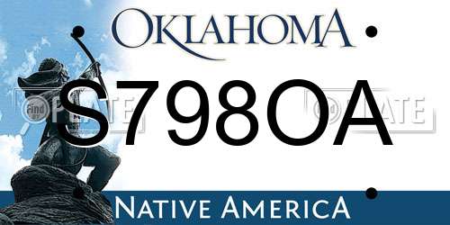 S798OA Oklahoma License Plate