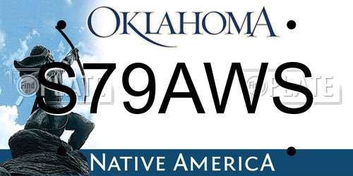 S79AWS Oklahoma License Plate