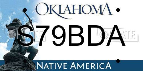 S79BDA Oklahoma License Plate