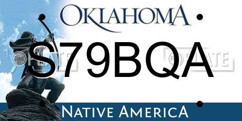S79BQA Oklahoma License Plate