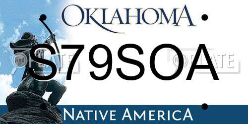 S79SOA Oklahoma License Plate