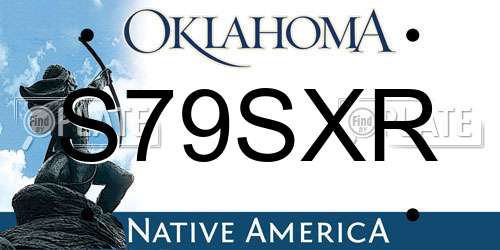 S79SXR Oklahoma License Plate