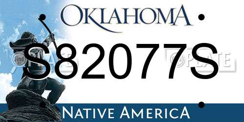 S82077S Oklahoma License Plate
