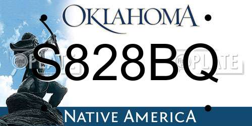 S828BQ Oklahoma License Plate