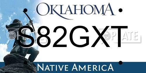 S82GXT Oklahoma License Plate