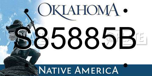 S85885B Oklahoma License Plate