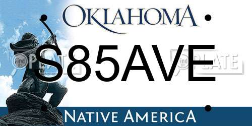S85AVE Oklahoma License Plate