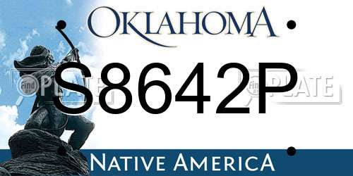 S8642P Oklahoma License Plate