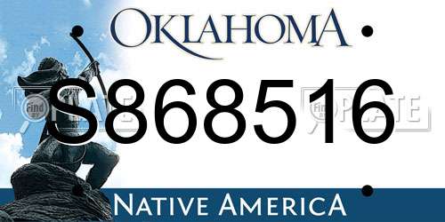 S868516 Oklahoma License Plate