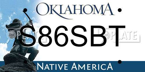 S86SBT Oklahoma License Plate