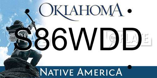 S86WDD Oklahoma License Plate