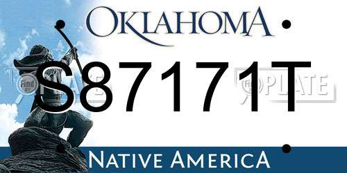 S87171T Oklahoma License Plate