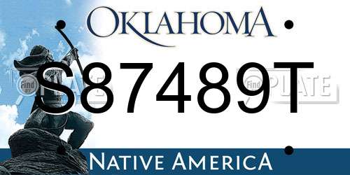 S87489T Oklahoma License Plate