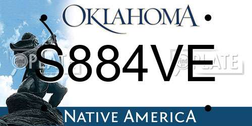 S884VE Oklahoma License Plate