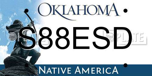 S88ESD Oklahoma License Plate