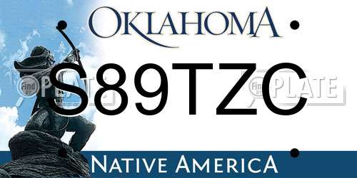 S89TZC Oklahoma License Plate