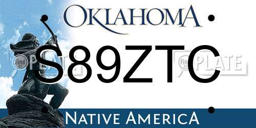S89ZTC Oklahoma License Plate