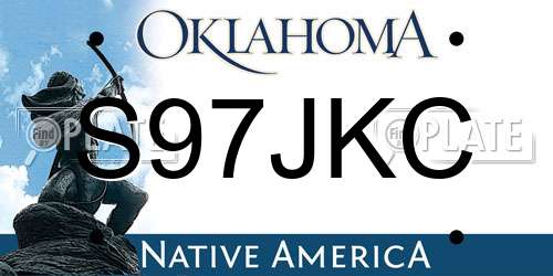 S97JKC Oklahoma License Plate
