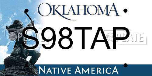 S98TAP Oklahoma License Plate