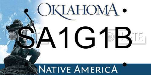 SA1G1B Oklahoma License Plate
