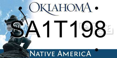 SA1T198 Oklahoma License Plate