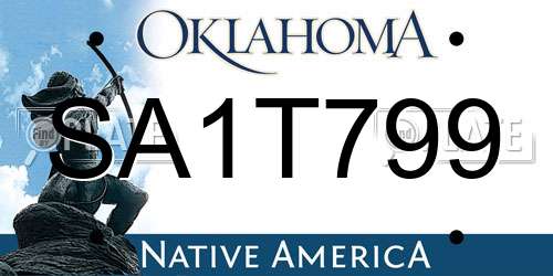 SA1T799 Oklahoma License Plate