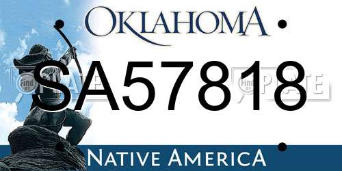 SA57818 Oklahoma License Plate