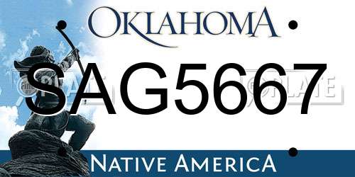 SAG5667 Oklahoma License Plate