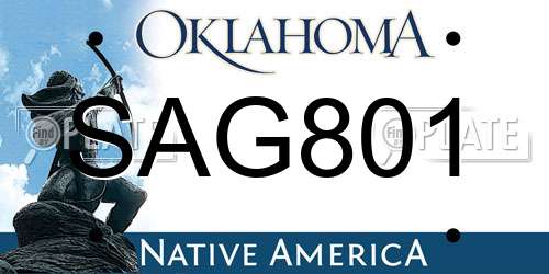 SAG801 Oklahoma License Plate