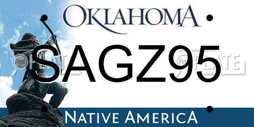 SAGZ95 Oklahoma License Plate