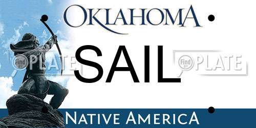 SAIL Oklahoma License Plate