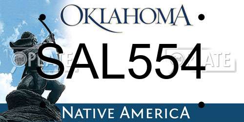 SAL554 Oklahoma License Plate