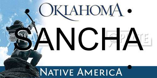 SANCHA Oklahoma License Plate