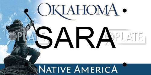 SARA Oklahoma License Plate