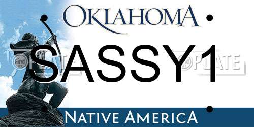 SASSY1 Oklahoma License Plate