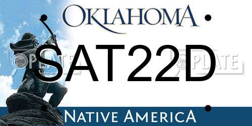 SAT22D Oklahoma License Plate