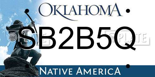 SB2B5Q Oklahoma License Plate