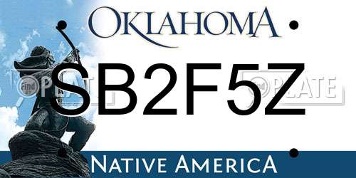 SB2F5Z Oklahoma License Plate