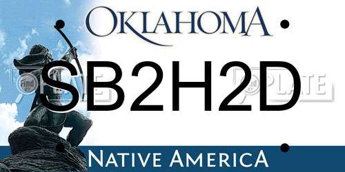 SB2H2D Oklahoma License Plate