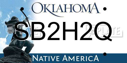 SB2H2Q Oklahoma License Plate