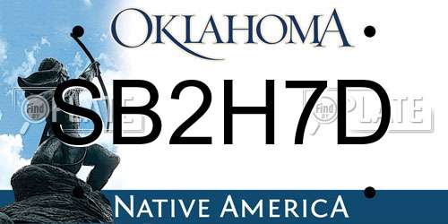 SB2H7D Oklahoma License Plate