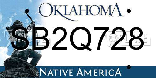 SB2Q728 Oklahoma License Plate