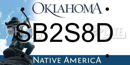 SB2S8D Oklahoma License Plate