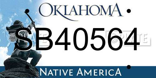 SB40564 Oklahoma License Plate