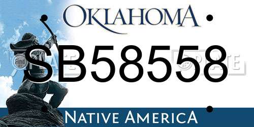 SB58558 Oklahoma License Plate