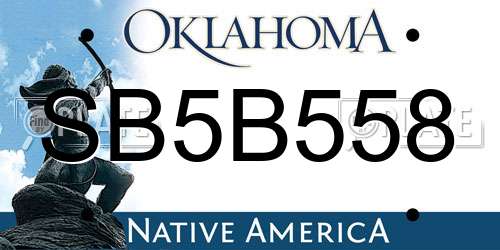 SB5B558 Oklahoma License Plate