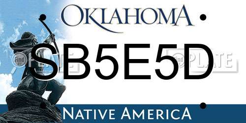SB5E5D Oklahoma License Plate