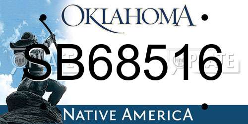 SB68516 Oklahoma License Plate